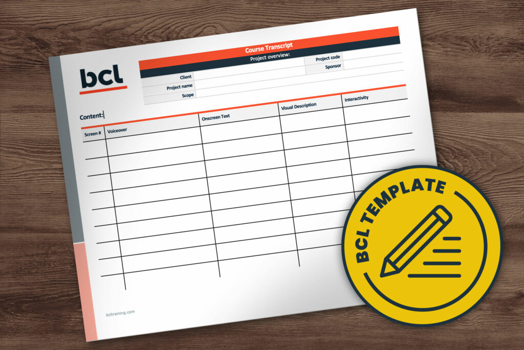 Course transcript template